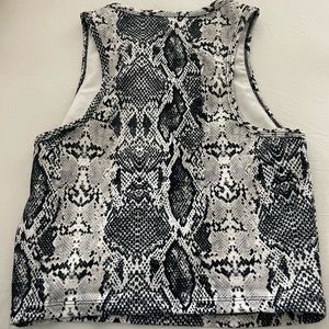 Workout crop top animal print